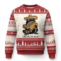 Grumpy Frog Cinco De Mayo Ugly Christmas Sweater Came For The Tacos