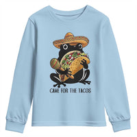 Grumpy Frog Cinco De Mayo Youth Sweatshirt Came For The Tacos