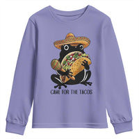 Grumpy Frog Cinco De Mayo Youth Sweatshirt Came For The Tacos