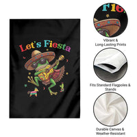 Funny Cinco De Mayo Frog Playing Guitar Garden Flag Lets Fiesta