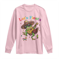 Funny Cinco De Mayo Frog Playing Guitar Long Sleeve Shirt Lets Fiesta
