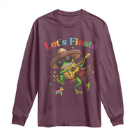 Funny Cinco De Mayo Frog Playing Guitar Long Sleeve Shirt Lets Fiesta