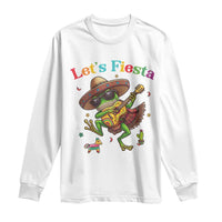 Funny Cinco De Mayo Frog Playing Guitar Long Sleeve Shirt Lets Fiesta
