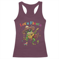 Funny Cinco De Mayo Frog Playing Guitar Racerback Tank Top Lets Fiesta