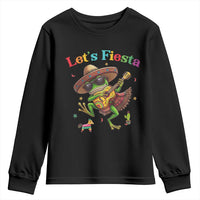 Funny Cinco De Mayo Frog Playing Guitar Youth Sweatshirt Lets Fiesta