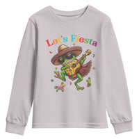 Funny Cinco De Mayo Frog Playing Guitar Youth Sweatshirt Lets Fiesta
