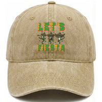 Funny Mariachi Frog Guitar Fiesta Washed Cotton Baseball Cap Cinco De Mayo Gift