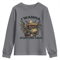 Funny Cinco De Mayo Mothman Youth Sweatshirt I Wanna Stuff Her Taco