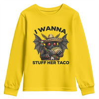 Funny Cinco De Mayo Mothman Youth Sweatshirt I Wanna Stuff Her Taco