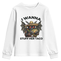 Funny Cinco De Mayo Mothman Youth Sweatshirt I Wanna Stuff Her Taco