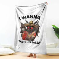 Funny Cinco De Mayo Mothman Throw Blanket I Wanna Taste His Salsa