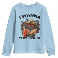 Funny Cinco De Mayo Mothman Youth Sweatshirt I Wanna Taste His Salsa