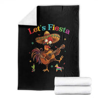 Lets Fiesta Cinco de May Throw Blanket Funny Chicken Playing Guitar