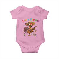 Lets Fiesta Cinco de May Baby Onesie Funny Chicken Playing Guitar