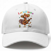 Lets Fiesta Cinco de May Baseball Cap Funny Chicken Playing Guitar