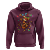 Lets Fiesta Cinco de May Hoodie Funny Chicken Playing Guitar