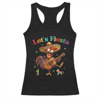 Lets Fiesta Cinco de May Racerback Tank Top Funny Chicken Playing Guitar