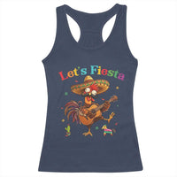 Lets Fiesta Cinco de May Racerback Tank Top Funny Chicken Playing Guitar