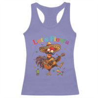Lets Fiesta Cinco de May Racerback Tank Top Funny Chicken Playing Guitar