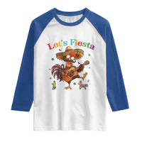 Lets Fiesta Cinco de May Raglan Shirt Funny Chicken Playing Guitar