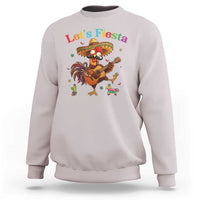 Lets Fiesta Cinco de May Sweatshirt Funny Chicken Playing Guitar
