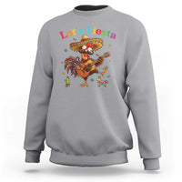 Lets Fiesta Cinco de May Sweatshirt Funny Chicken Playing Guitar