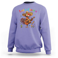 Lets Fiesta Cinco de May Sweatshirt Funny Chicken Playing Guitar