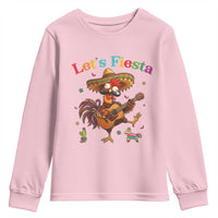 Lets Fiesta Cinco de May Youth Sweatshirt Funny Chicken Playing Guitar