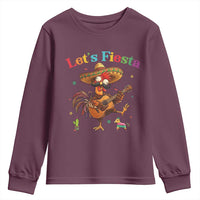 Lets Fiesta Cinco de May Youth Sweatshirt Funny Chicken Playing Guitar