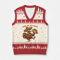 Funny Cinco De Mayo Chicken V-Neck Knit Sweater Vest Came For The Tacos