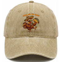 Funny Cinco De Mayo Chicken Washed Cotton Baseball Cap Came For The Tacos