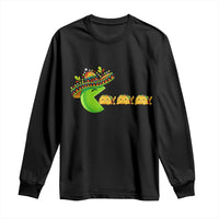 Cinco De Mayo Retro Game Long Sleeve Shirt Funny Sombrero Character Chasing Taco Cat