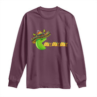 Cinco De Mayo Retro Game Long Sleeve Shirt Funny Sombrero Character Chasing Taco Cat