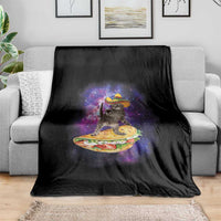 Funny Cinco De Mayo Cat Throw Blanket Astronaut Kitten Flying A Taco