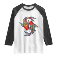 Rainbow Koi Fish LGBTQ Pride Raglan Shirt Colorful Japanese Carp
