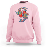 Rainbow Koi Fish LGBTQ Pride Sweatshirt Colorful Japanese Carp