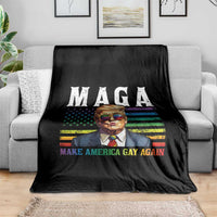 Make America Gay Again Throw Blanket LGBTQ Political Satire