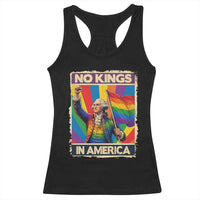 Funny Patriotic LGBT Graphic Racerback Tank Top No Kings In America