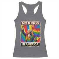 Funny Patriotic LGBT Graphic Racerback Tank Top No Kings In America