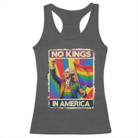 Funny Patriotic LGBT Graphic Racerback Tank Top No Kings In America