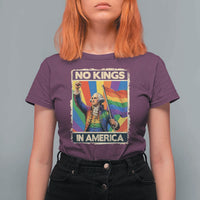 Funny Patriotic LGBT Graphic T Shirt For Women No Kings In America