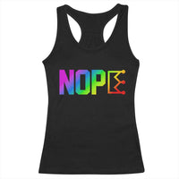 Nope No Kings Graphic Racerback Tank Top Humorous Political Gift