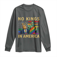 No Kings In America Statue Of Liberty Pride Long Sleeve Shirt Humorous Political Gift