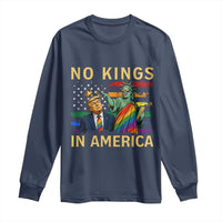 No Kings In America Statue Of Liberty Pride Long Sleeve Shirt Humorous Political Gift