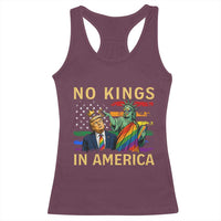 No Kings In America Statue Of Liberty Pride Racerback Tank Top Humorous Political Gift