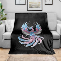 Transgender Phoenix Reborn Throw Blanket Trans Pride Flag Bird