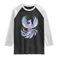 Transgender Phoenix Reborn Raglan Shirt Trans Pride Flag Bird