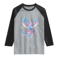 Transgender Phoenix Reborn Raglan Shirt Trans Pride Flag Bird