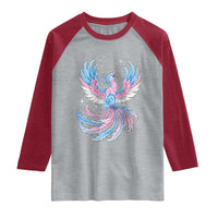 Transgender Phoenix Reborn Raglan Shirt Trans Pride Flag Bird