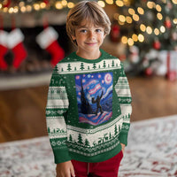Bigfoot Starry Night Trans Rights Ugly Christmas Sweater Sasquatch LGBTQ Pride